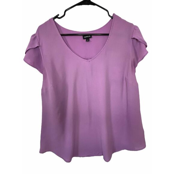 Torrid Professional Short Sleeve Blouse - Picture 1 of 4